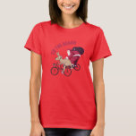 To the Beach - Australian Christmas T-Shirt<br><div class="desc">Funny design with Santa Claus and a kangaroo riding a bicycle and zhe caption "To the Beach". Great X-Mas design for Australian Christmas.</div>