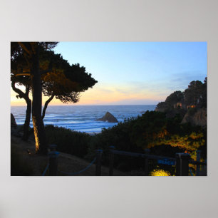 To the Beach, Sunset, Cliff Poster