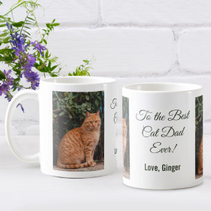 To the Best Cat Dad Ever Custom Photo Coffee Mug