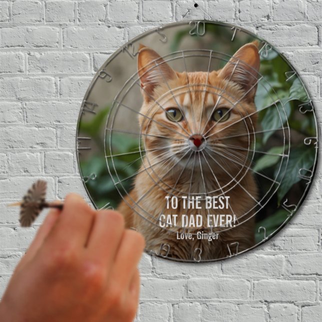 To the Best Cat Dad Ever Custom Photo Dartboard (Creator Uploaded)