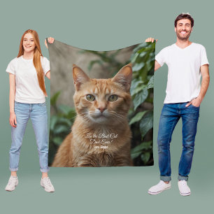 To the Best Cat Dad Ever Custom Photo Fleece Blanket