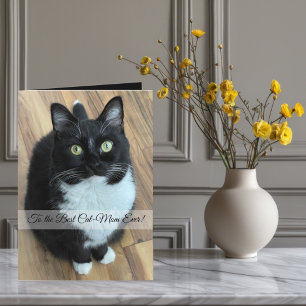 To the Best Cat Mom Ever Custom Photo & Text Holiday Card