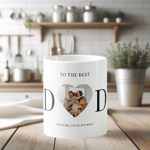 To The Best Dad Personalized Heart Photo Coffee Mug