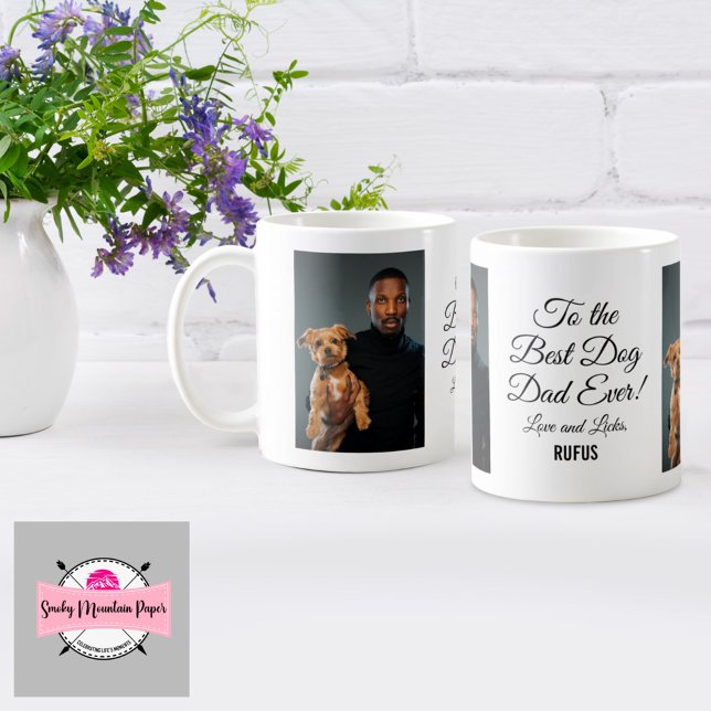 To the Best Dog Dad Ever Custom Photo Coffee Mug (Creator Uploaded)