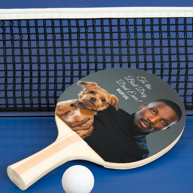 To the Best Dog Dad Ever Custom Photo Ping Pong Paddle (Creator Uploaded)
