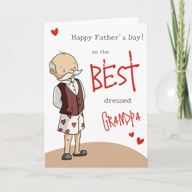 To the Best Grandpa in Underwear Father's Day Holiday Card (Front)
