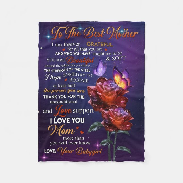  to the best mother from your babygirl fleece blanket (Front)