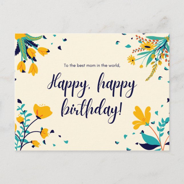 To the best mum in the world Birthday Postcard (Front)