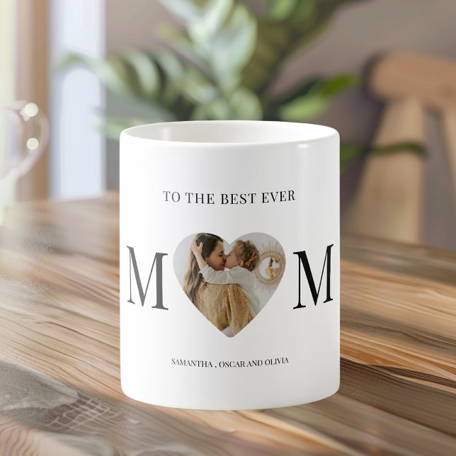 To the Best Mum Photo Heart Mug – Personalised  (Creator Uploaded)