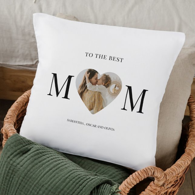 To the Best Mum Photo Heart Pillow – Personalised  (Creator Uploaded)