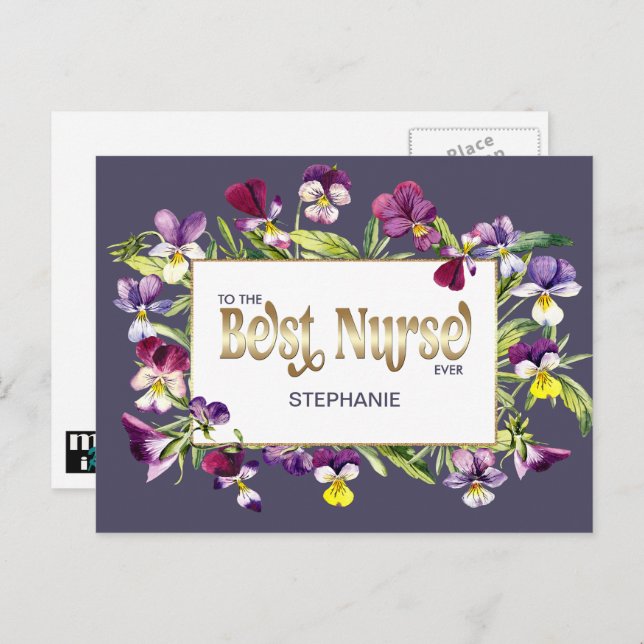 To the Best Nurse Ever. Custom Name  Postcard (Front/Back)