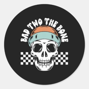 To The Bone Skeleton Halloween Two Birthday Toddle Classic Round Sticker