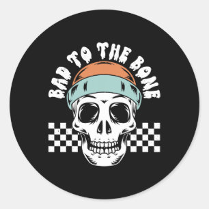 To The Bone Skeleton Halloween Two Birthday Toddle Classic Round Sticker