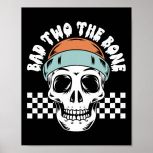 To The Bone Skeleton Halloween Two Birthday Toddle Poster