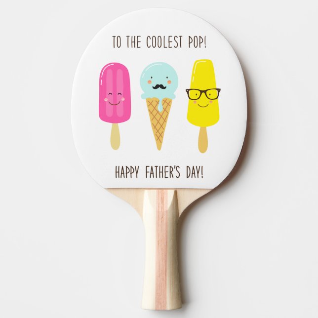 To The Coolest Pop - Father's Day Ping Pong Paddle (Front)