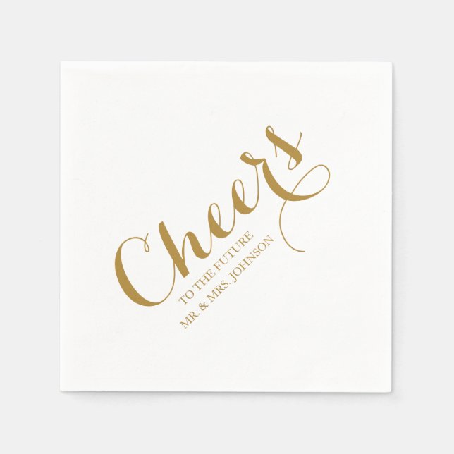 To The Future Mr & Mrs Name Simple Wedding Napkin (Front)