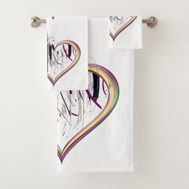To the Heart be True Bath Towel Set (Insitu)