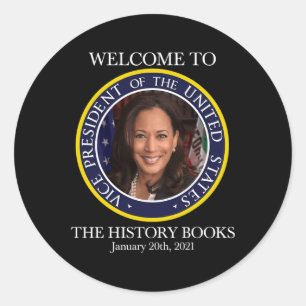 To The History Books Kamala Harris 2021 Usa V.p. Classic Round Sticker