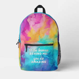 To The Human Behind Me Custom Backpack - Rainbow