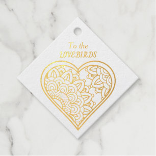 To the LoveBirds Sunflower  Foil Favour Tags