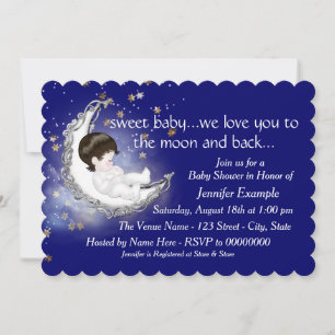 To The Moon and Back Baby Shower Invitation