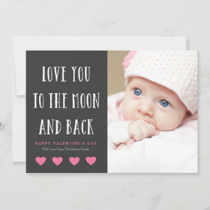 To The Moon And Back   Charcoal Holiday Card
