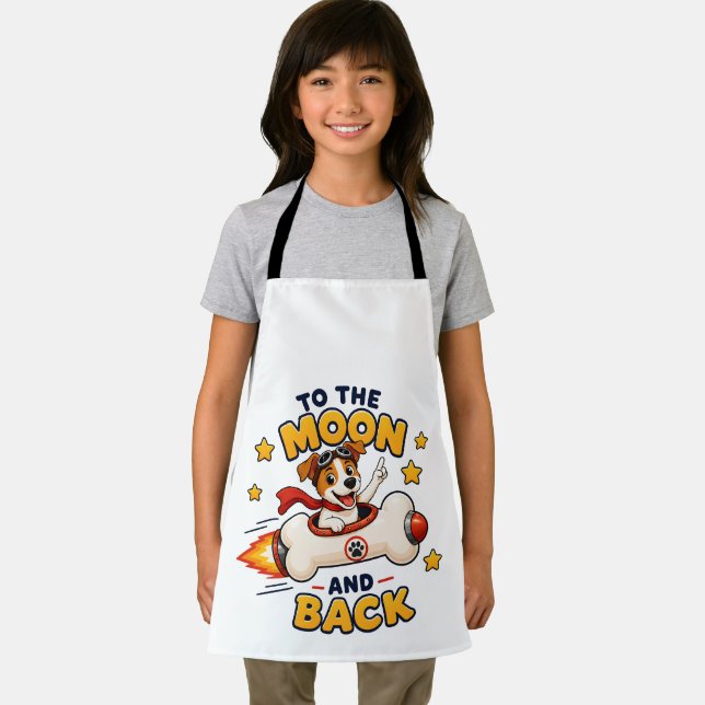 To The Moon And Back Dog Space Adventure Apron (Insitu)