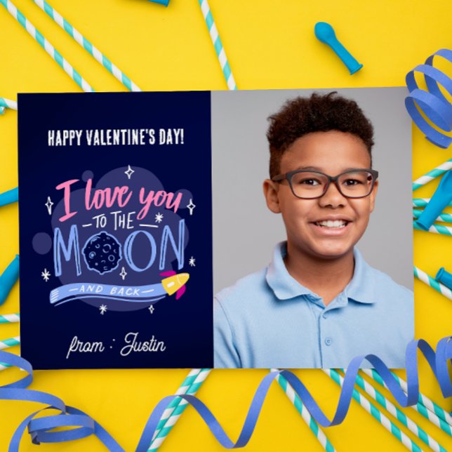 TO THE MOON AND BACK KIDS Valentine's photo Card (Creator Uploaded)