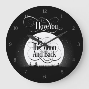 To The Moon And Back Large Clock