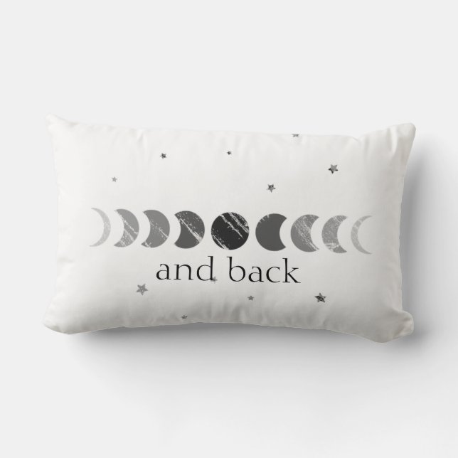 To The Moon And Back Mystical Phases Feminine Lumbar Cushion (Back)