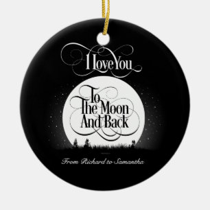 To The Moon And Back (personalised) Ceramic Tree Decoration