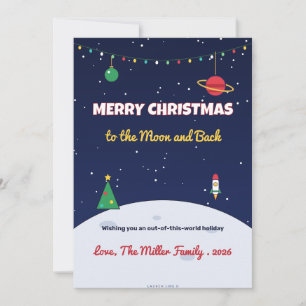 To the Moon and Back Space Christmas Card