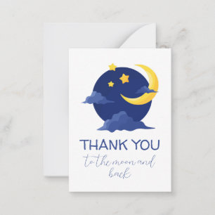To the Moon and Back Thank You boy baby shower  Card