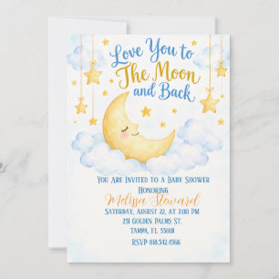 To The Moon & Back Baby Shower Invitation