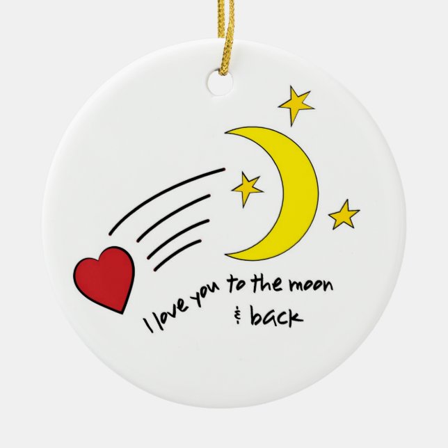 To The Moon & Back Ceramic Tree Decoration (Front)