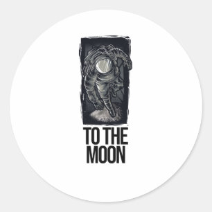 To the Moon Classic Round Sticker