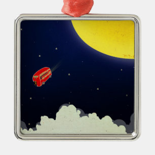 To the moon metal ornament