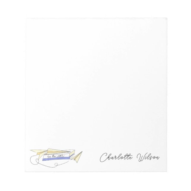 To The Moon Paper Aeroplane Notepad (Front)