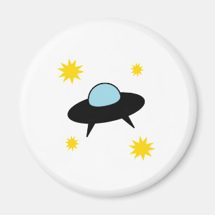 To the Moon Retro UFO Magnet