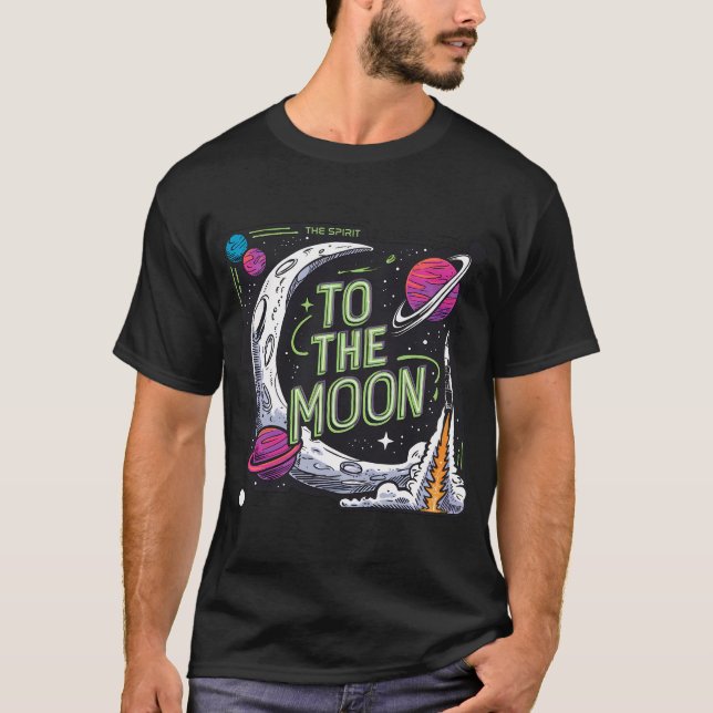 To The Moon Rocket Launch T-Shirt (Front)