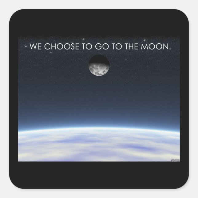 To The Moon Square Sticker (Front)