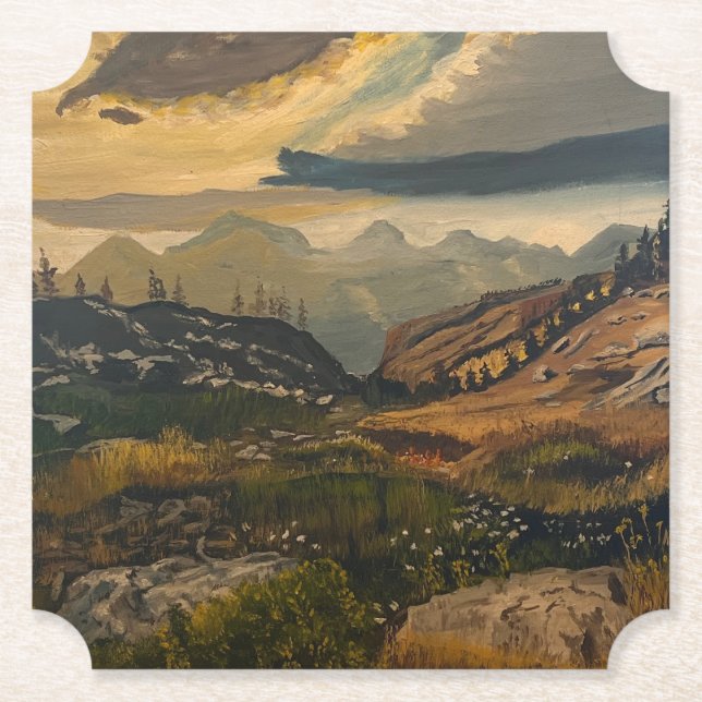 To The Mountains, Original by Gary Poling Paper Coaster (Front)