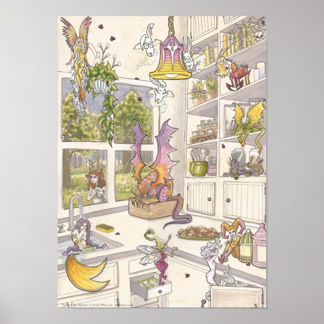 To the Nines Kitchen Fantasy Art Story Art Print (Front)