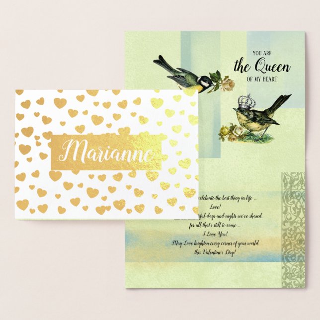 To the Queen of my Heart. Valentine's Day Foil Card (Display)