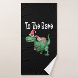 To The Rave Tree Rex Funny Sloth riding Dinosaur C Bath Towel