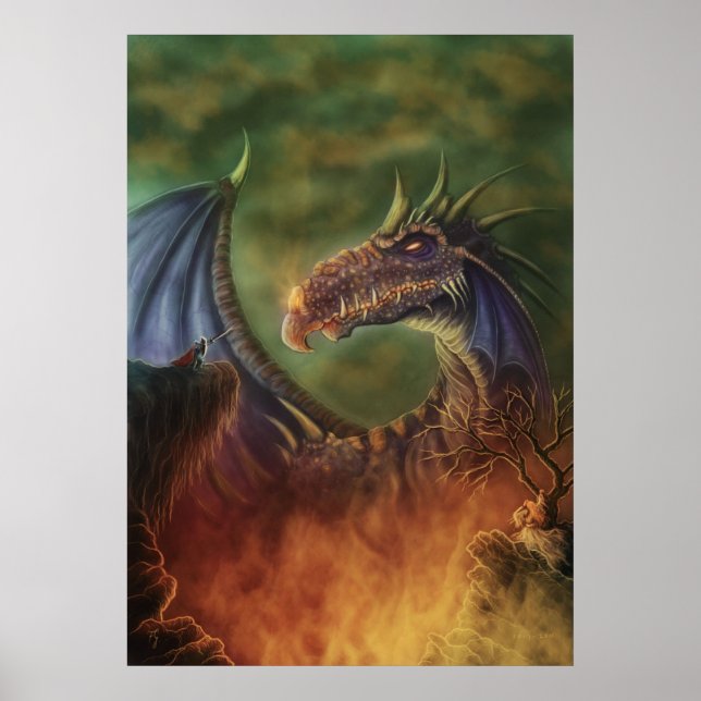 to the rescue! fantasy dragon canvas print (Front)