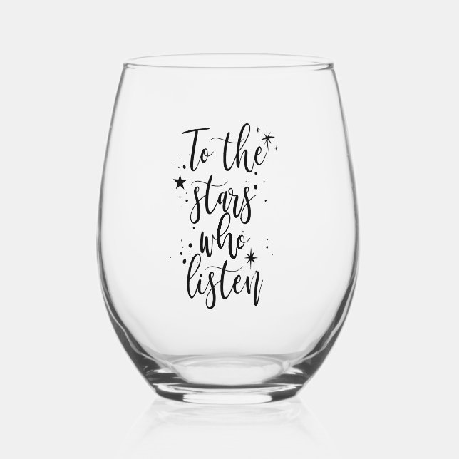To the Stars Stemless Wine Glass (Front)