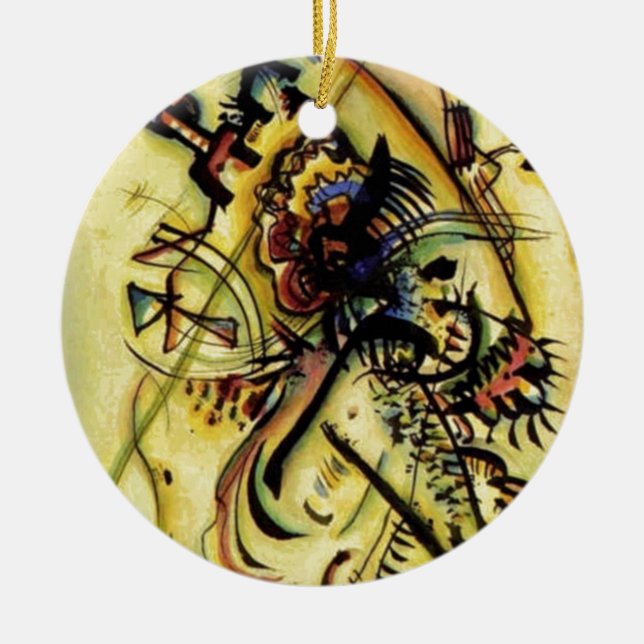 To the Unknown Voice by Kandinsky Ceramic Tree Decoration (Front)