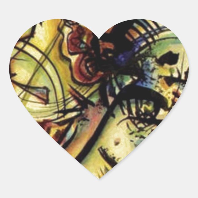To the Unknown Voice by Kandinsky Heart Sticker (Front)