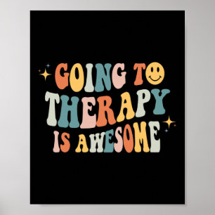 To Therapy Is Awesome Mental Health Awareness Retr Poster